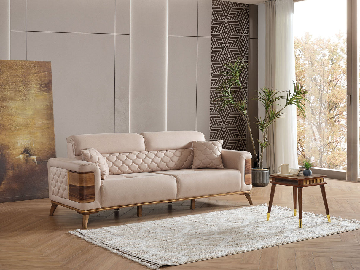 Ruby Beige 3-Piece Living Room Set