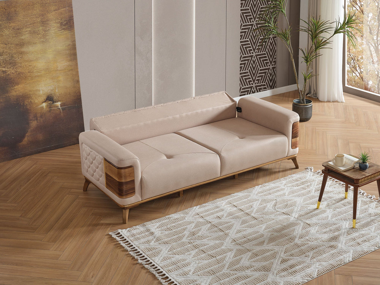 Ruby Beige 3-Piece Living Room Set