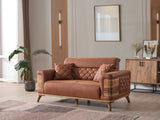 Ruby 3-pieces (Sofa & Loveseat & Chair) Livingroom Set in Brick from Furnia - Luna Furniture