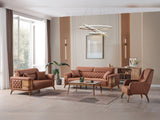 Ruby 3-pieces (Sofa & Loveseat & Chair) Livingroom Set in Brick from Furnia - Luna Furniture