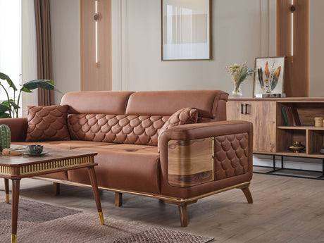 Ruby Convertible Sofa in Brick from Furnia - Luna Furniture