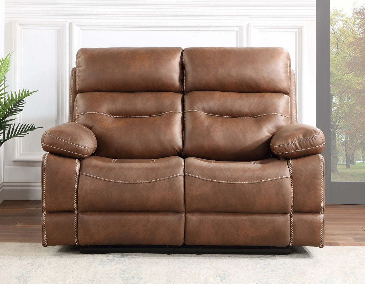 Rudger Chestnut 3-Piece Manual Reclining Living Room Set from Steve Silver - Luna Furniture