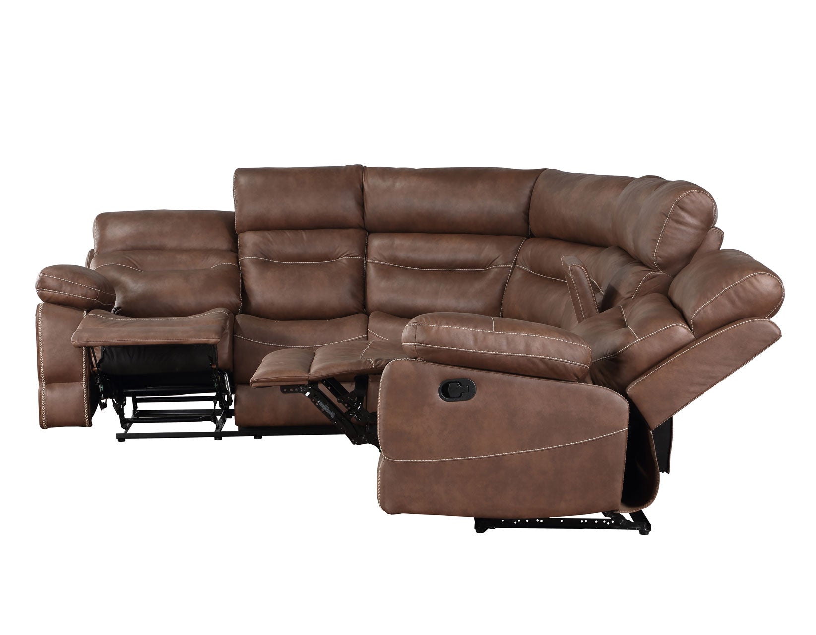 Rudger Chestnut 3-Piece Reclining Sectional – Luna Furniture