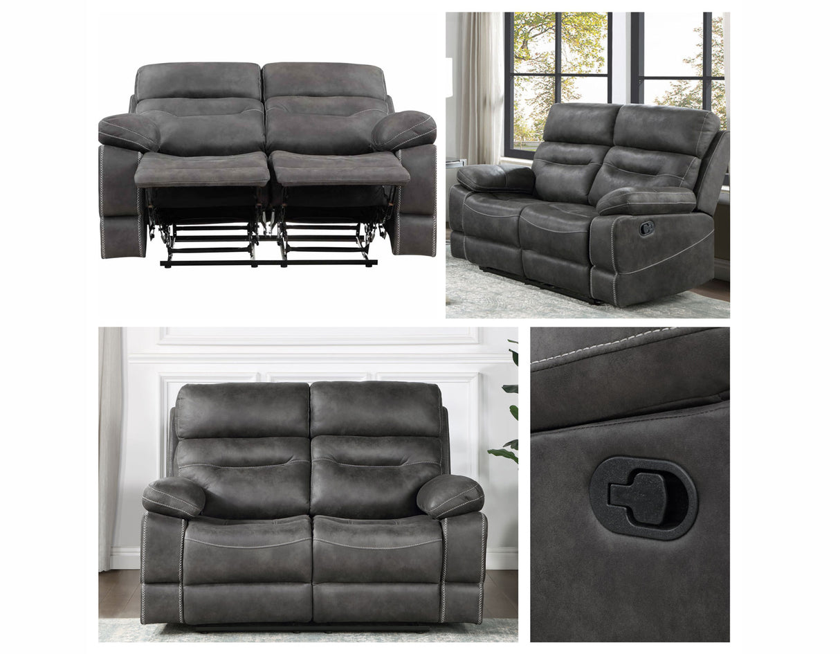 Rudger Gray Manual Reclining Loveseat from Steve Silver - Luna Furniture
