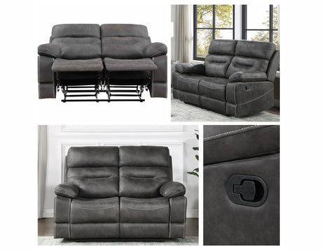 Rudger Gray Manual Reclining Loveseat from Steve Silver - Luna Furniture