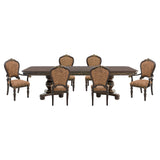 Russian Hill Warm Cherry 112" 7-Piece Double Pedestal Extendable Dining Set from Homelegance - Luna Furniture