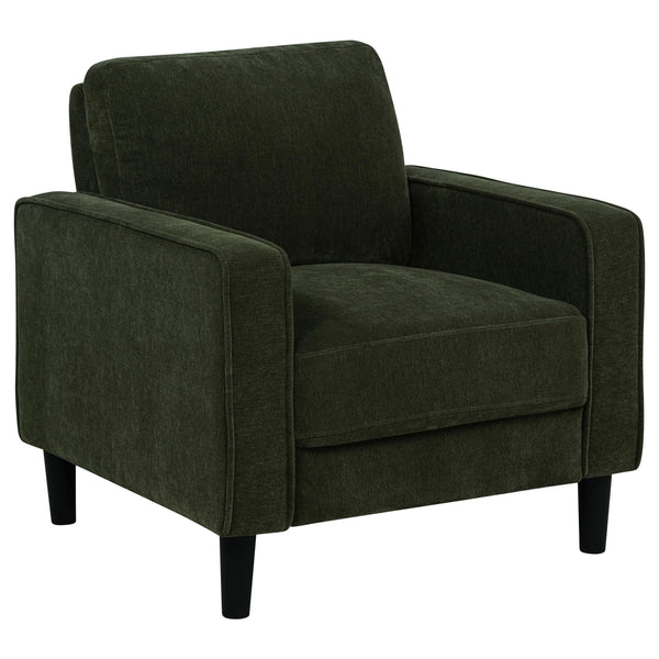 Ruth Matcha Green Fabric Upholstered Track Arm Accent Chair