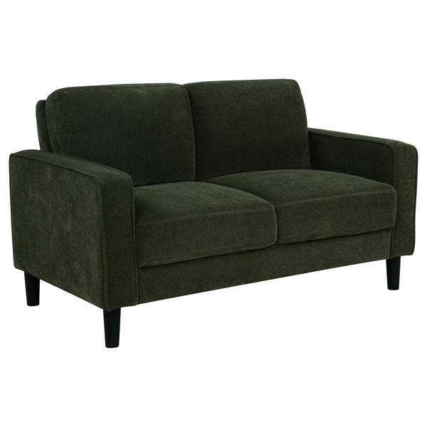 Ruth Matcha Green Fabric Upholstered Track Arm Loveseat