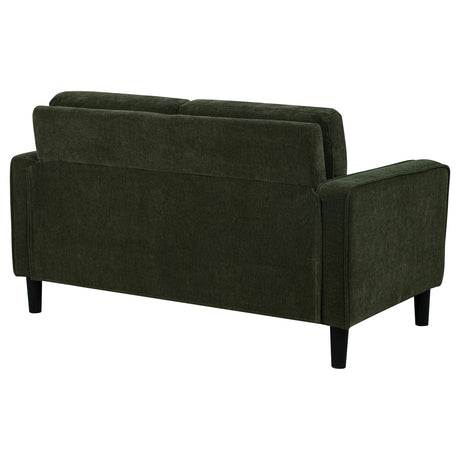 Ruth Matcha Green Fabric Upholstered Track Arm Loveseat from Coaster - Luna Furniture