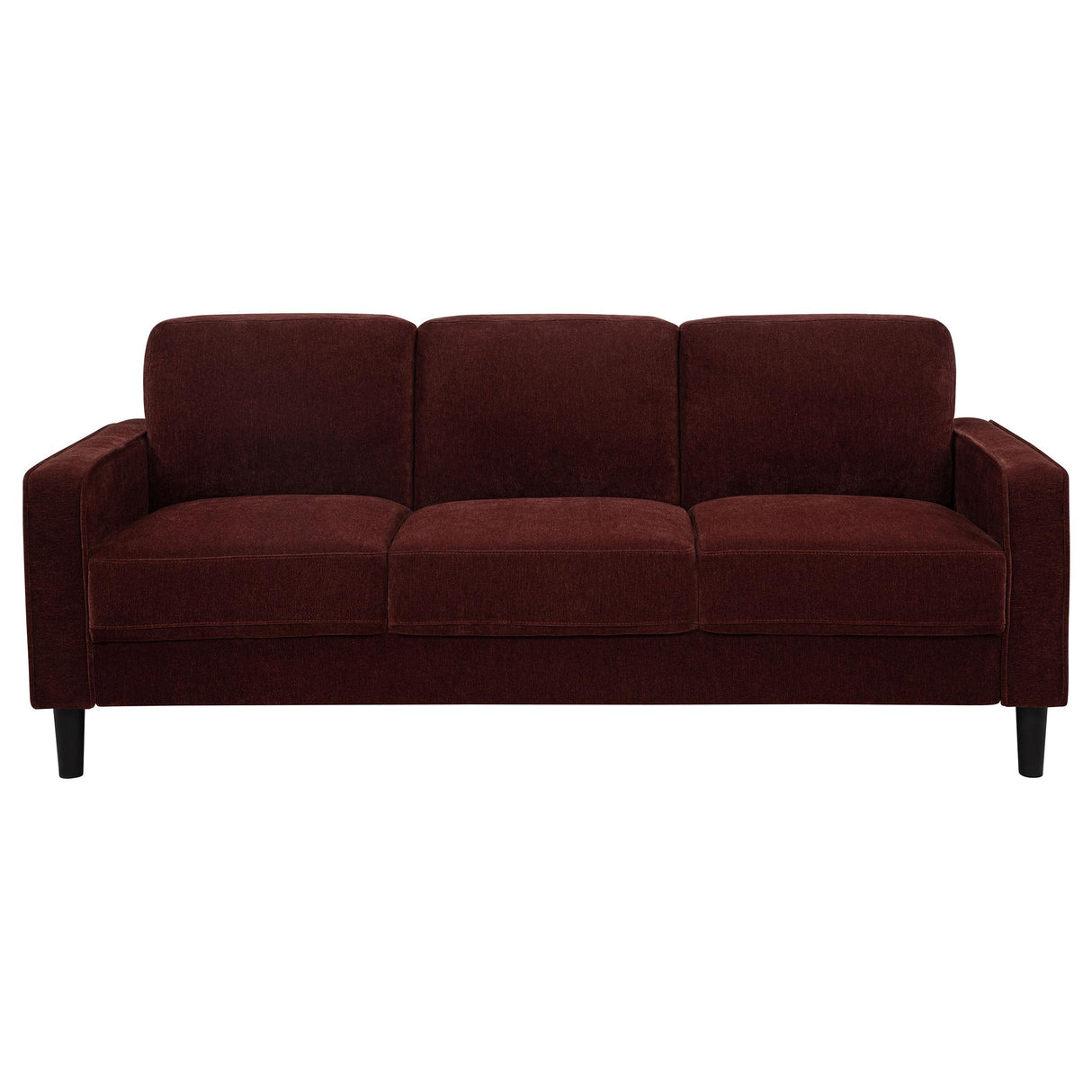 Ruth Rust Red 77-inch Fabric Upholstered Track Arm Sofa from Coaster - Luna Furniture