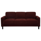Ruth Rust Red 77-inch Fabric Upholstered Track Arm Sofa from Coaster - Luna Furniture