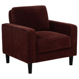 Ruth Rust Red Fabric Upholstered Track Arm Accent Chair from Coaster - Luna Furniture