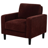 Ruth Rust Red Fabric Upholstered Track Arm Accent Chair from Coaster - Luna Furniture