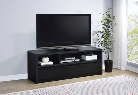 Rutland Black 59-inch 3-Drawer TV Stand Media Console from Coaster - Luna Furniture