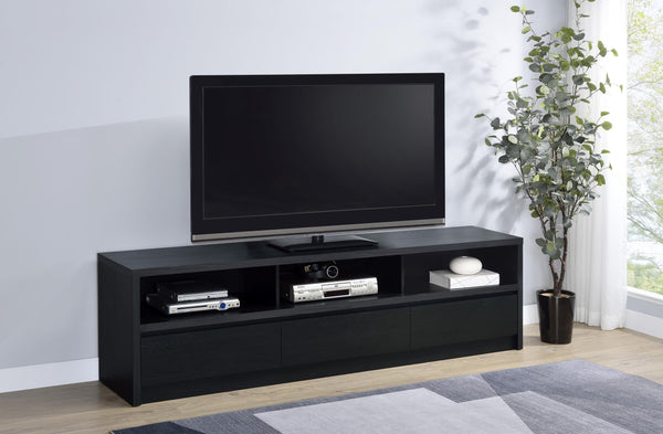 Rutland Black 78-inch 3-Drawer TV Stand Media Console
