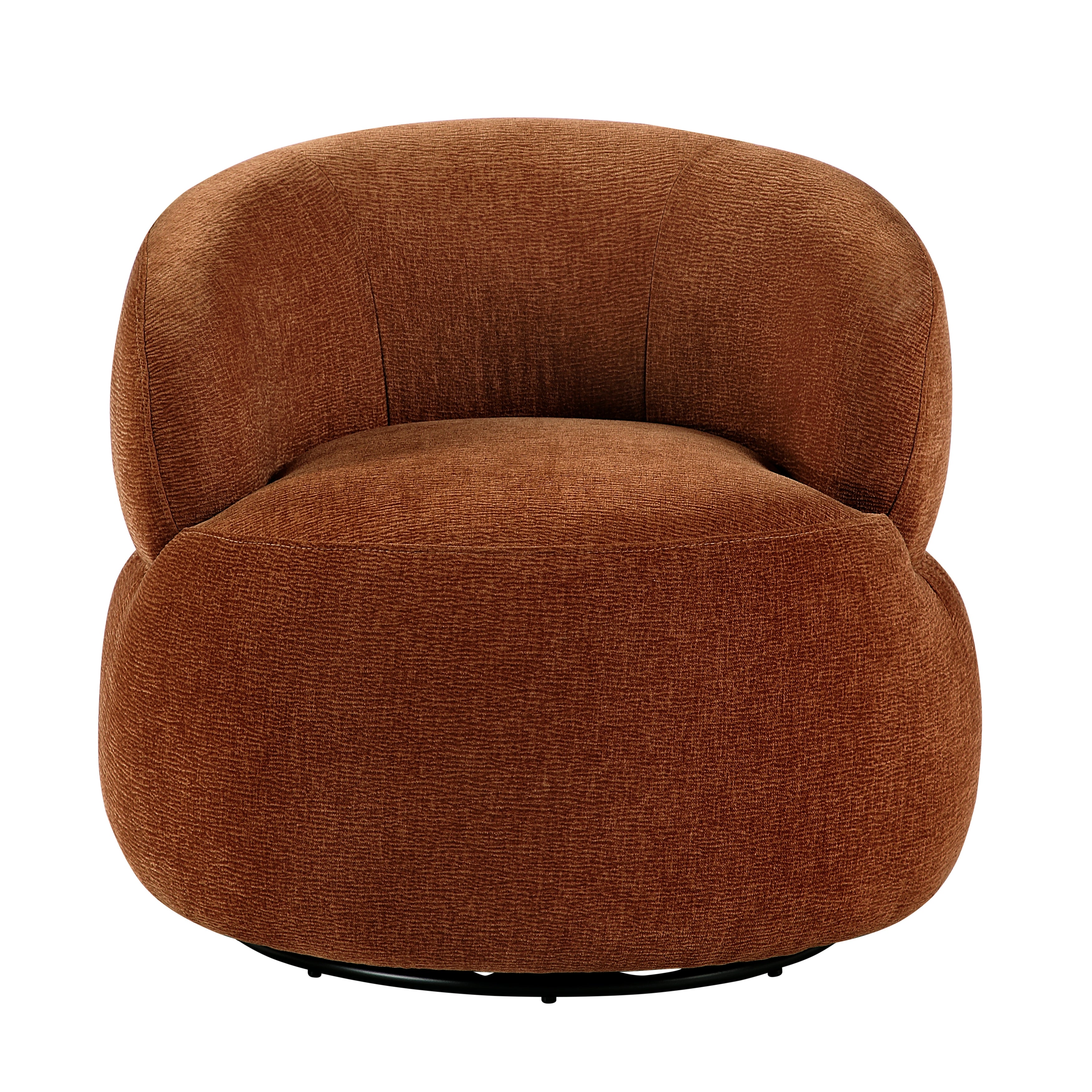 Ruvo Rusty Orange Swivel Accent Chair – 360° Swivel | Luna Furniture