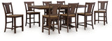 Rylandeen Counter Height Dining Table and 8 Barstools in Light Brown/Dark Brown from Ashley - Luna Furniture