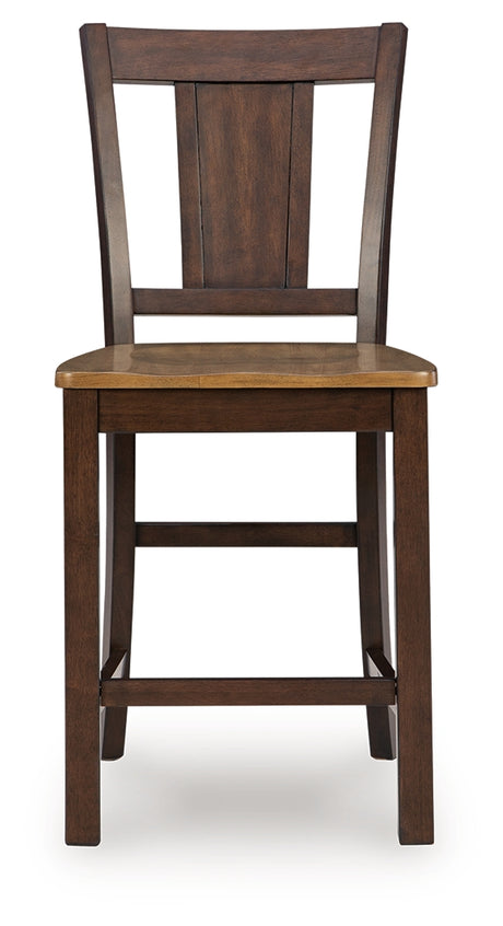 Rylandeen Light Brown/Dark Brown Counter Height Barstool, Set of 2 from Ashley - Luna Furniture