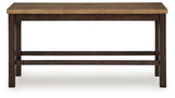 Rylandeen Light Brown/Dark Brown Counter Height Dining Bench from Ashley - Luna Furniture