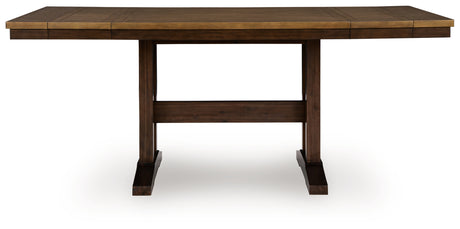 Rylandeen Light Brown/Dark Brown Counter Height Dining Extension Table from Ashley - Luna Furniture
