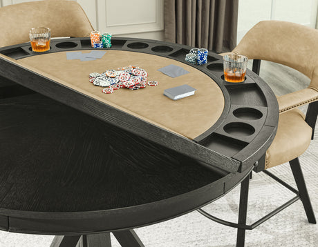 Rylie 6-PIece Counter Game Dining Set, Black Finish from Steve Silver - Luna Furniture