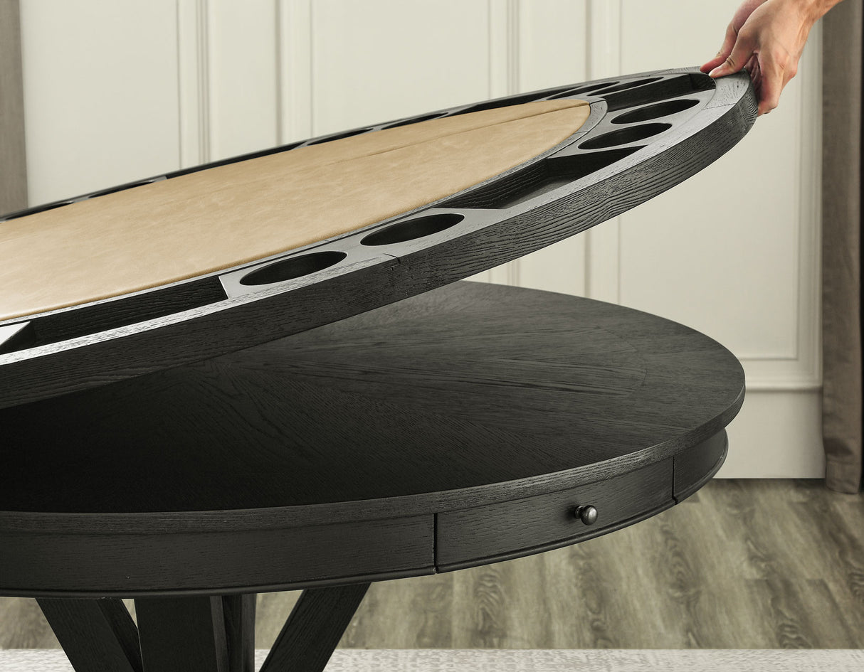 Rylie 6-PIece Counter Game Dining Set, Black Finish from Steve Silver - Luna Furniture