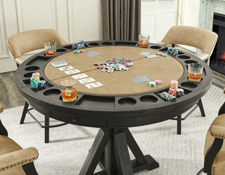 Rylie 6-PIece Counter Game Dining Set, Black Finish from Steve Silver - Luna Furniture