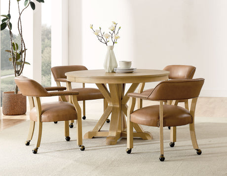 Rylie 6-Piece Game Dining Set, Natural Finish from Steve Silver - Luna Furniture