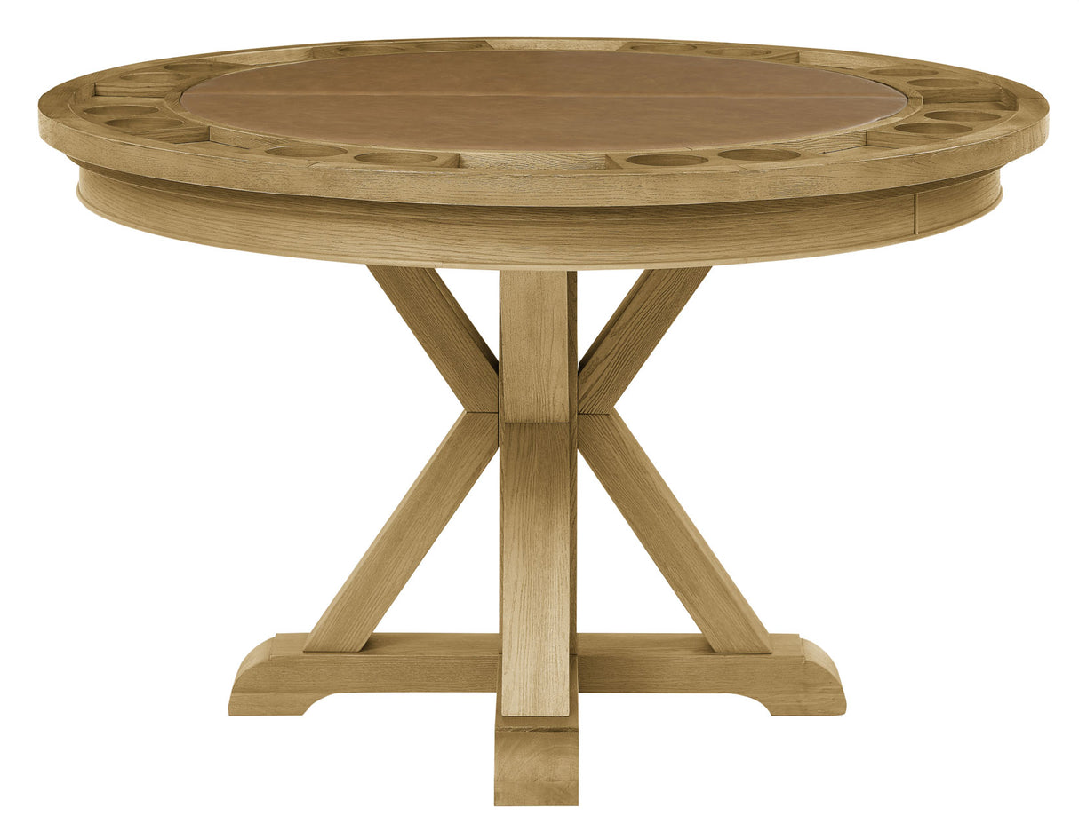 Rylie 6-Piece Game Dining Set, Natural Finish from Steve Silver - Luna Furniture