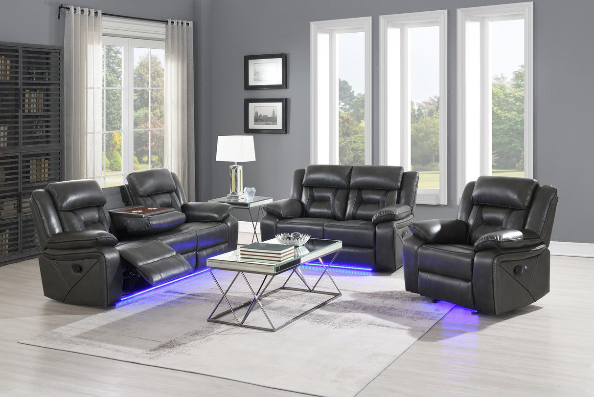 S8098 Concord (LT.Grey) 3pcs Reclining Sofa, Loveseat & Recliner from New Era Innovations - Luna Furniture