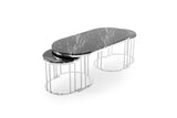 2 In 1 Coffee Table Silver Legs - Black Top from Furnia - Luna Furniture