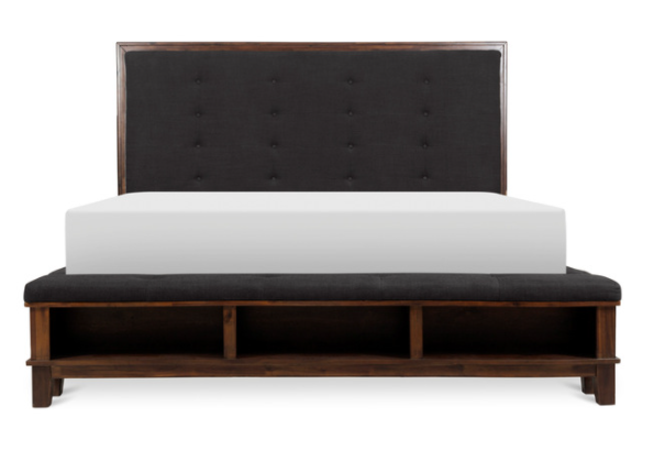 Watson Brown Queen Upholstered Storage Panel Bed from Homelegance - Luna Furniture