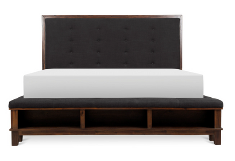 Watson Brown Queen Upholstered Storage Panel Bed from Homelegance - Luna Furniture