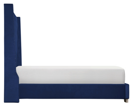Franco Blue Velvet King Upholstered Bed from Homelegance - Luna Furniture