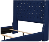 Franco Blue Velvet King Upholstered Bed from Homelegance - Luna Furniture