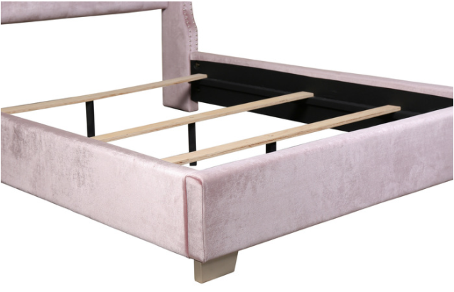 Franco Pink Velvet King Upholstered Bed from Homelegance - Luna Furniture