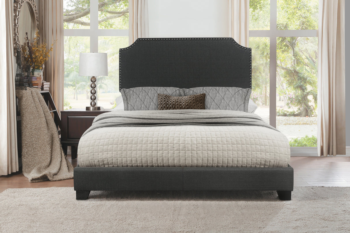 Miranda Dark Gray King Upholstered Bed from Homelegance - Luna Furniture