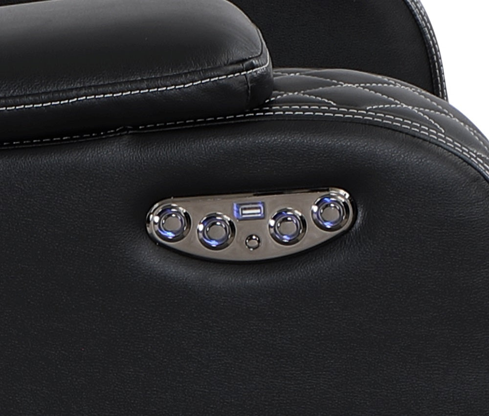 SH8895BLK-3 PW D. RECLN SOFA, PW HEADRESTS, LED LIGHT/SPEAKERS from Homelegance - Luna Furniture
