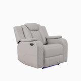 Radiant Gray/White Power Reclining Chair with Power Headrest, Led Light