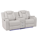 Radiant Gray/White 2-Piece Power Double Reclining Set from Homelegance - Luna Furniture