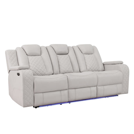 Radiant Gray/White 2-Piece Power Double Reclining Set from Homelegance - Luna Furniture