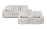 Radiant Gray/White 2-Piece Power Double Reclining Set from Homelegance - Luna Furniture