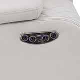 SH8895GRW-1 PW RECLN CHAIR W/ PW HEADREST, LED LIGHT, GRAY WHITE from Homelegance - Luna Furniture