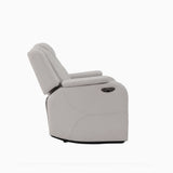 Radiant Gray/White Power Reclining Chair with Power Headrest, Led Light