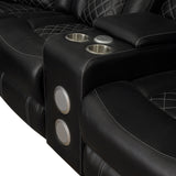 SH8895BLK-3 PW D. RECLN SOFA, PW HEADRESTS, LED LIGHT/SPEAKERS from Homelegance - Luna Furniture