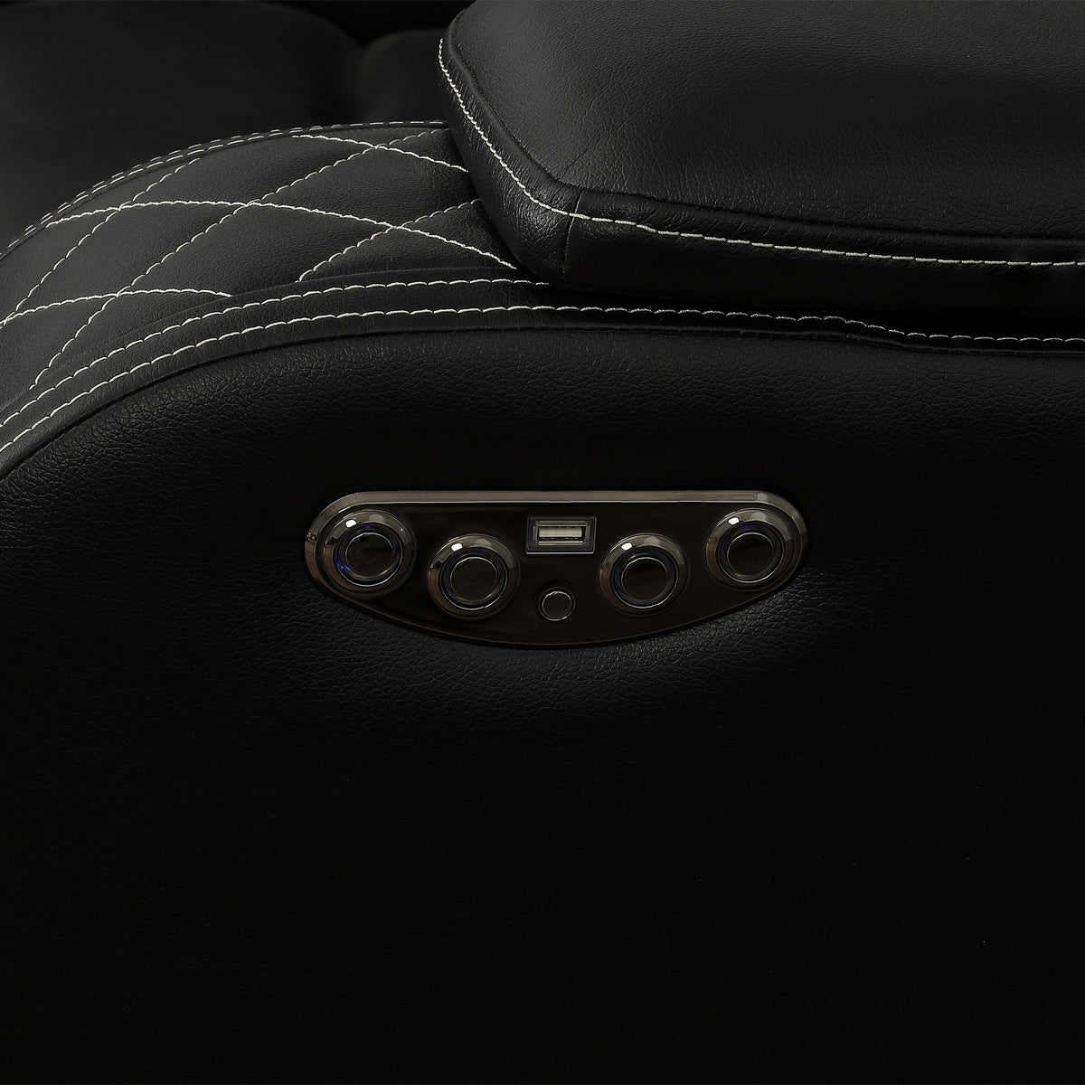 SH8895BLK-3 PW D. RECLN SOFA, PW HEADRESTS, LED LIGHT/SPEAKERS from Homelegance - Luna Furniture