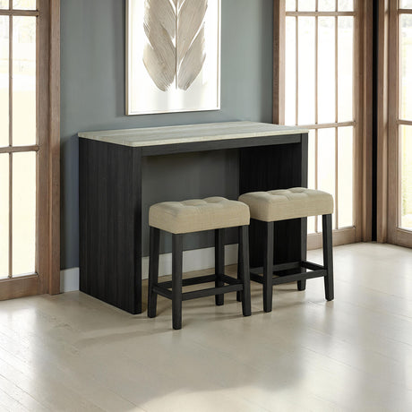 Zanaide Black/Gray/Beige 3-Piece Counter-Height Dining Set from Furniture of America - Luna Furniture