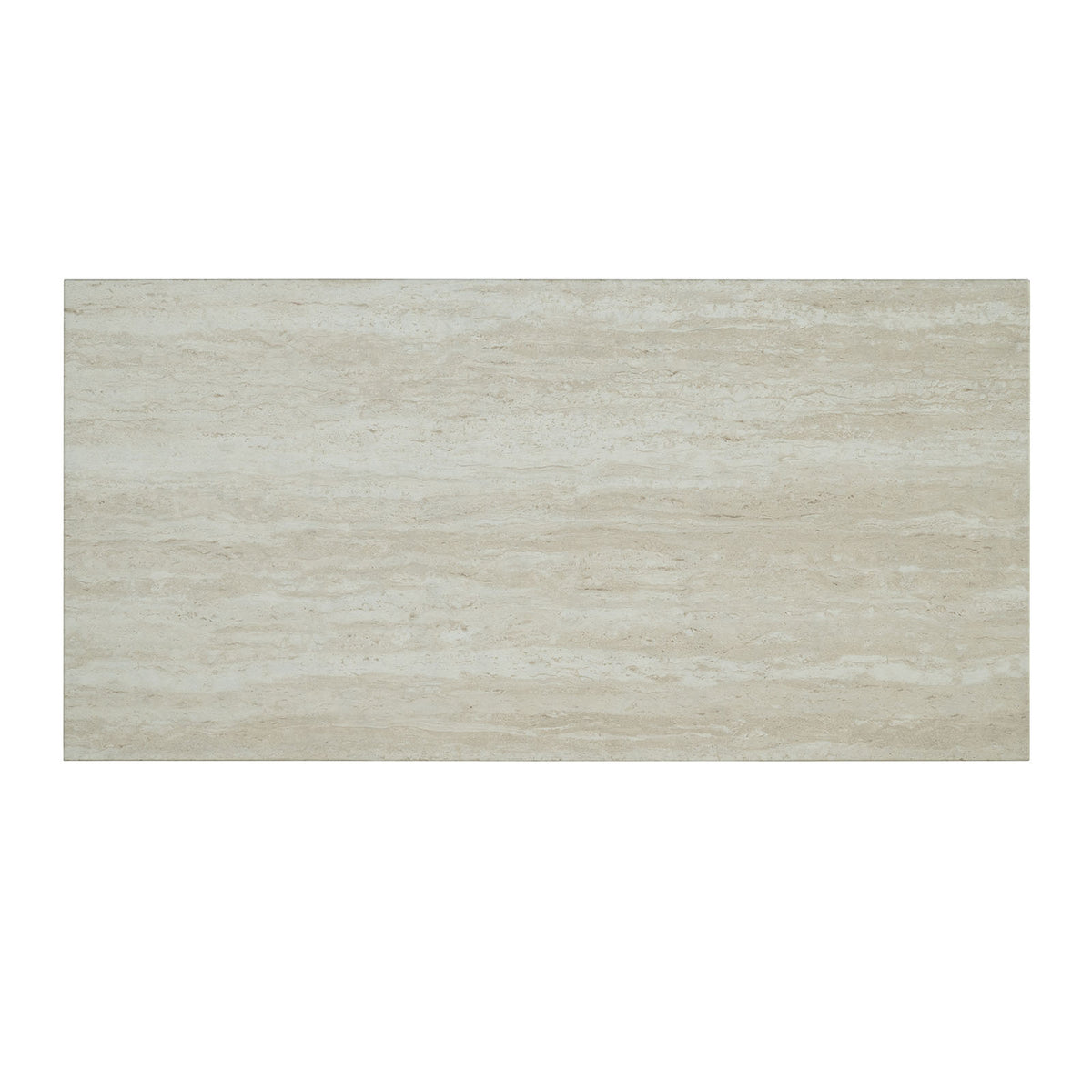 Zanaide dining table top, light travertine finish, rectangular overview