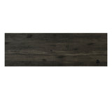 Ptolema Brown/Beige dining table top, dark brown wood grain, straight front view