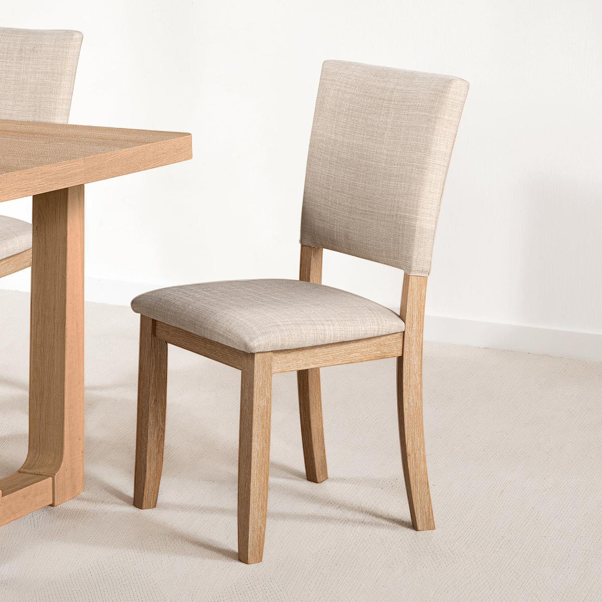 Sauro Natural Upholstered Side Chair (4/Ctn) from Furniture of America - Luna Furniture
